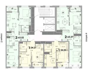 2-к квартира, вторичка, 64м2, 13/17 этаж