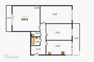 3-к квартира, вторичка, 101м2, 4/12 этаж