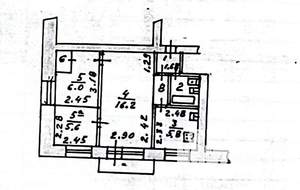 2-к квартира, вторичка, 43м2, 3/5 этаж