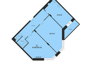 2-к квартира, вторичка, 100м2, 1/12 этаж