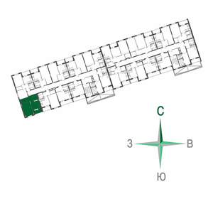 1-к квартира, вторичка, 37м2, 8/17 этаж