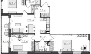 3-к квартира, вторичка, 92м2, 6/9 этаж