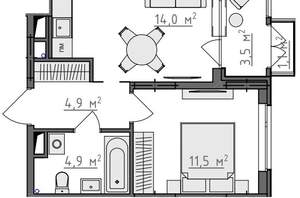 1-к квартира, вторичка, 37м2, 3/9 этаж