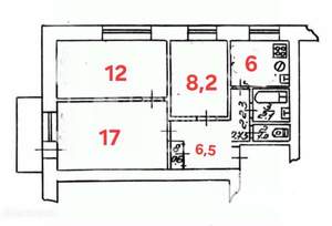 3-к квартира, вторичка, 50м2, 5/5 этаж