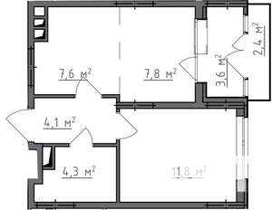 1-к квартира, вторичка, 38м2, 3/9 этаж