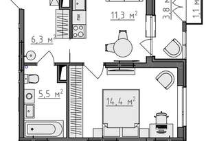 1-к квартира, вторичка, 40м2, 8/9 этаж