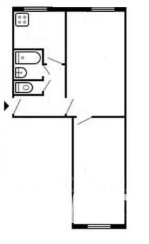 2-к квартира, вторичка, 42м2, 4/5 этаж