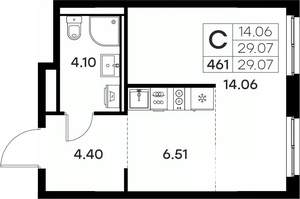 Студия квартира, вторичка, 29м2, 3/17 этаж