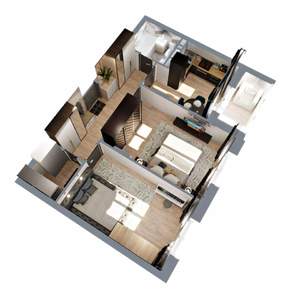 2-к квартира, строящийся дом, 59м2, 1/17 этаж