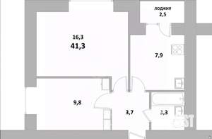 2-к квартира, вторичка, 41м2, 6/9 этаж