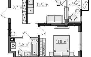 1-к квартира, вторичка, 39м2, 2/9 этаж