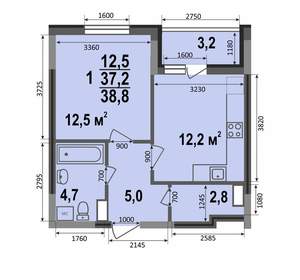 1-к квартира, вторичка, 39м2, 13/17 этаж