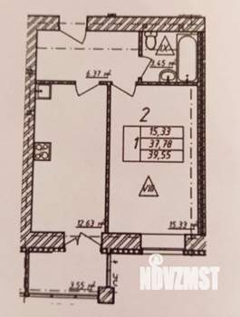 1-к квартира, вторичка, 40м2, 2/14 этаж