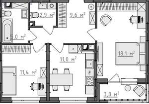 2-к квартира, вторичка, 60м2, 4/9 этаж