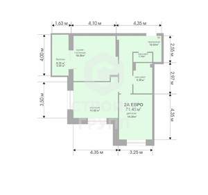 2-к квартира, вторичка, 71м2, 2/17 этаж