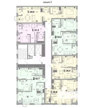 1-к квартира, вторичка, 50м2, 7/16 этаж