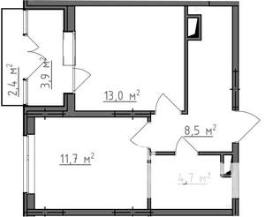 1-к квартира, вторичка, 41м2, 2/9 этаж