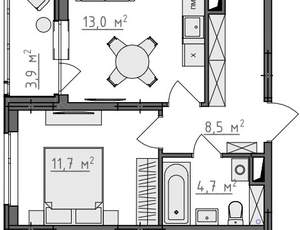1-к квартира, вторичка, 40м2, 7/9 этаж
