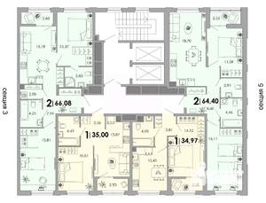 2-к квартира, вторичка, 66м2, 2/17 этаж