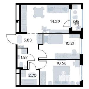 2-к квартира, вторичка, 47м2, 16/17 этаж