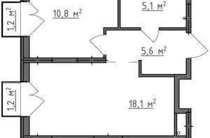 1-к квартира, вторичка, 40м2, 1/9 этаж