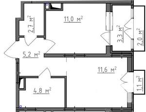 1-к квартира, вторичка, 38м2, 5/9 этаж