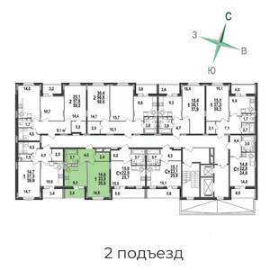 1-к квартира, вторичка, 36м2, 1/17 этаж
