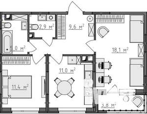 2-к квартира, вторичка, 60м2, 5/9 этаж