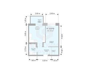 1-к квартира, вторичка, 45м2, 13/17 этаж