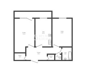 2-к квартира, вторичка, 45м2, 1/2 этаж