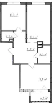 2-к квартира, вторичка, 70м2, 5/9 этаж