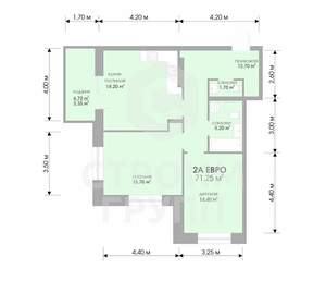 2-к квартира, вторичка, 71м2, 4/17 этаж