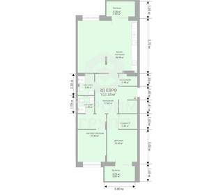 2-к квартира, вторичка, 102м2, 11/17 этаж