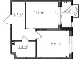 1-к квартира, вторичка, 39м2, 2/9 этаж