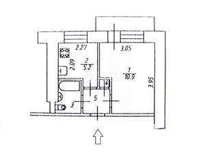 1-к квартира, вторичка, 20м2, 3/9 этаж