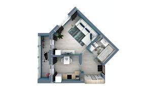 1-к квартира, строящийся дом, 40м2, 13/17 этаж