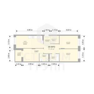 3-к квартира, вторичка, 91м2, 15/17 этаж