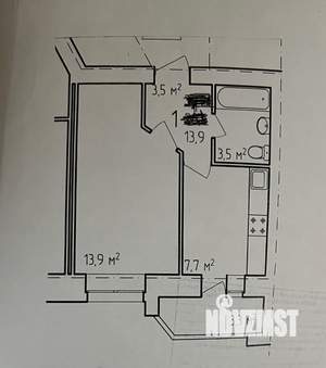 1-к квартира, вторичка, 28м2, 9/10 этаж
