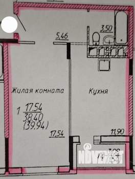 1-к квартира, вторичка, 40м2, 11/18 этаж