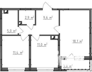 2-к квартира, вторичка, 60м2, 5/9 этаж