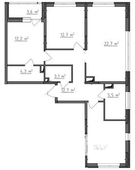 3-к квартира, вторичка, 90м2, 7/9 этаж