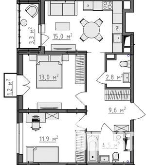 2-к квартира, вторичка, 59м2, 8/9 этаж