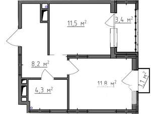 1-к квартира, вторичка, 38м2, 5/9 этаж