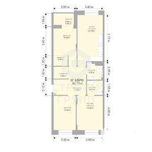 3-к квартира, вторичка, 94м2, 13/17 этаж