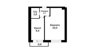 1-к квартира, вторичка, 35м2, 1/12 этаж