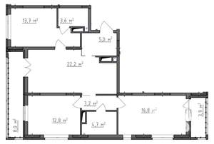 3-к квартира, вторичка, 88м2, 9/9 этаж