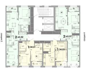 1-к квартира, вторичка, 34м2, 4/17 этаж