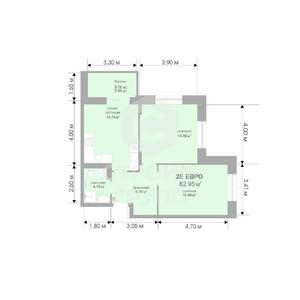 2-к квартира, вторичка, 63м2, 3/17 этаж