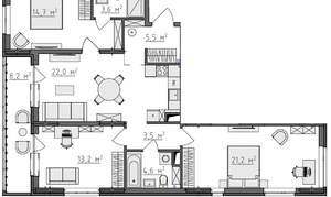 3-к квартира, вторичка, 92м2, 8/9 этаж