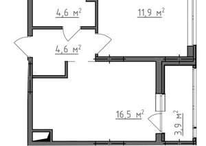 1-к квартира, вторичка, 40м2, 7/9 этаж